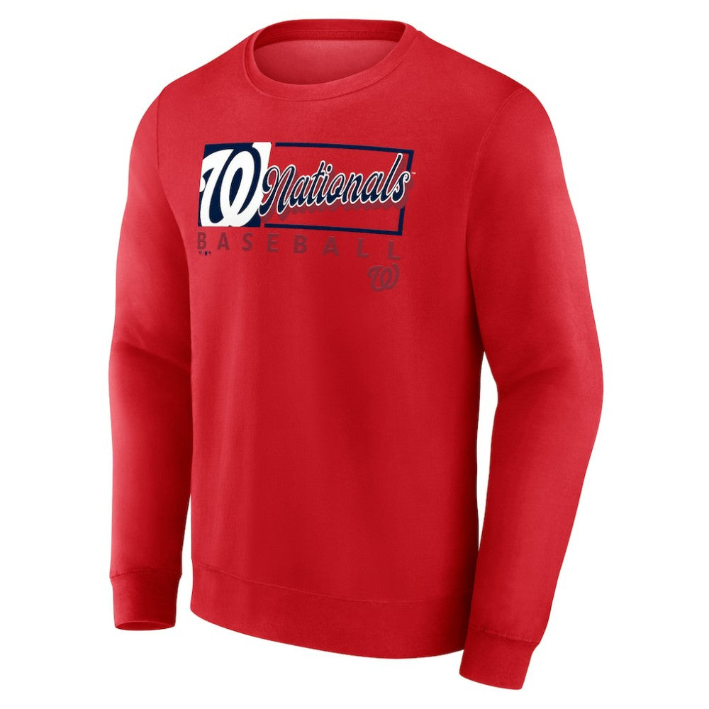 Washington Nationals Fanatics Focus Fleece Pullover Sweatshirt - Red Pullover