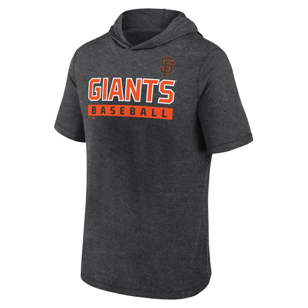 San Francisco Giants Fanatics Push Short Sleeve Pullover Hoodie - Heather Charcoal Hoodies
