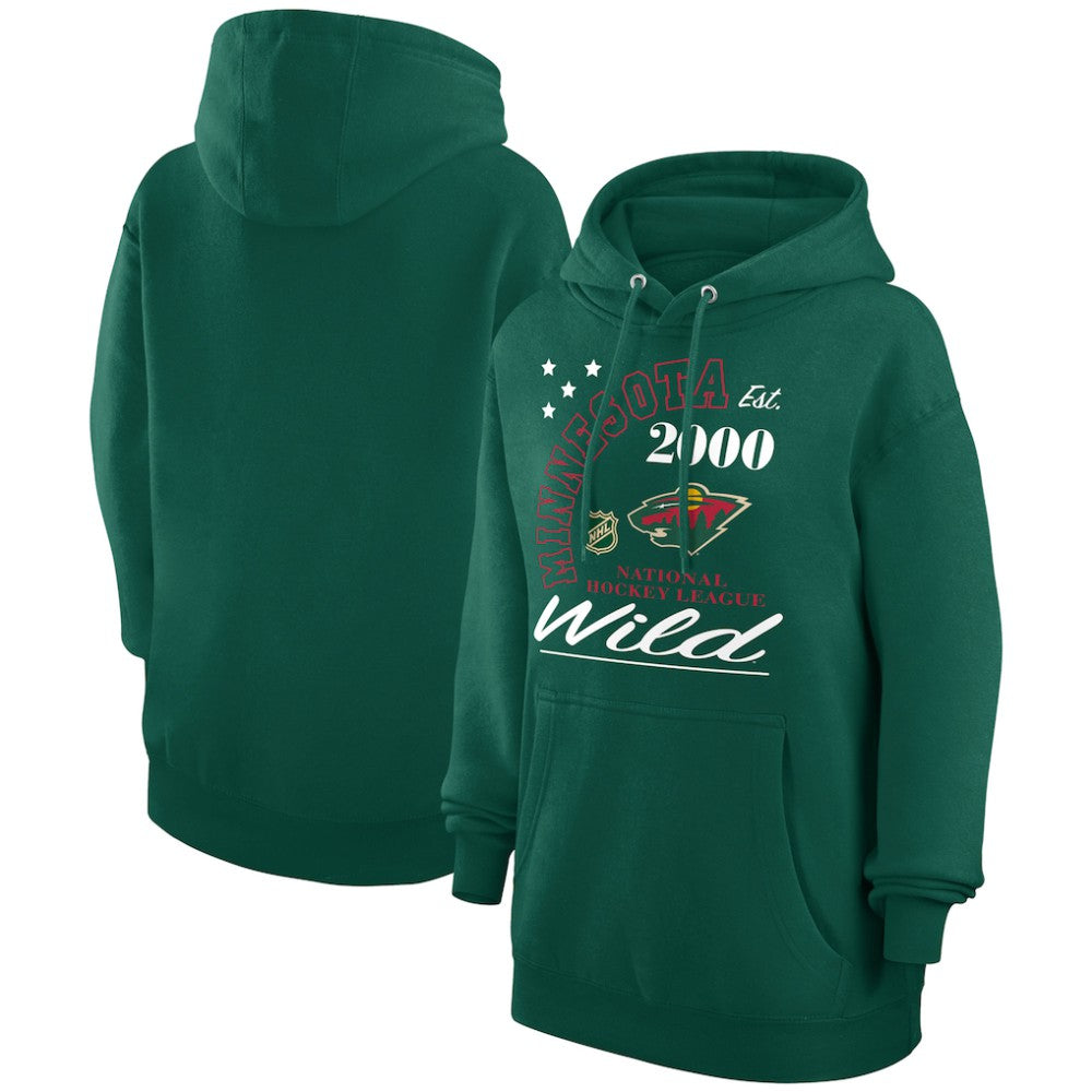 NHL Minnesota Wild Starter Arch City Team Graphic Fleece Pullover Hoodie - Hunter Green