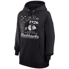 NHL Chicago Blackhawks Starter Arch City Team Graphic Fleece Pullover Hoodie - Black