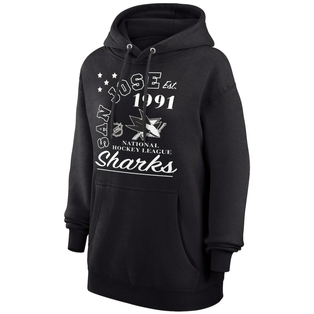 NHL San Jose Sharks Starter Arch City Team Graphic Fleece Pullover Hoodie - Black