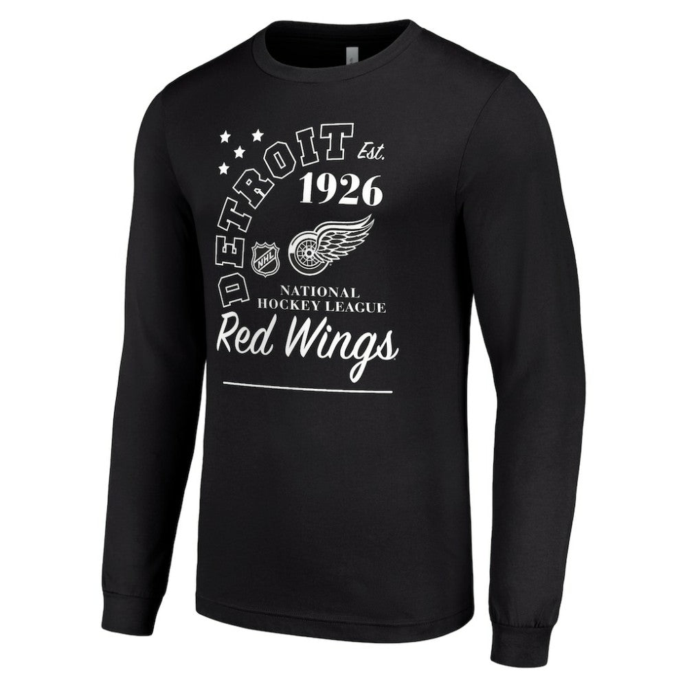 NHL Detroit Red Wings Starter Arch City Theme Graphic Long Sleeve T-Shirt - Black
