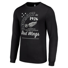 NHL Detroit Red Wings Starter Arch City Theme Graphic Long Sleeve T-Shirt - Black