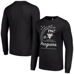 NHL Pittsburgh Penguins Starter Arch City Theme Graphic Long Sleeve T-Shirt - Black