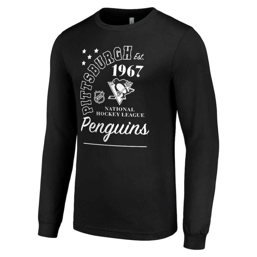 NHL Pittsburgh Penguins Starter Arch City Theme Graphic Long Sleeve T-Shirt - Black