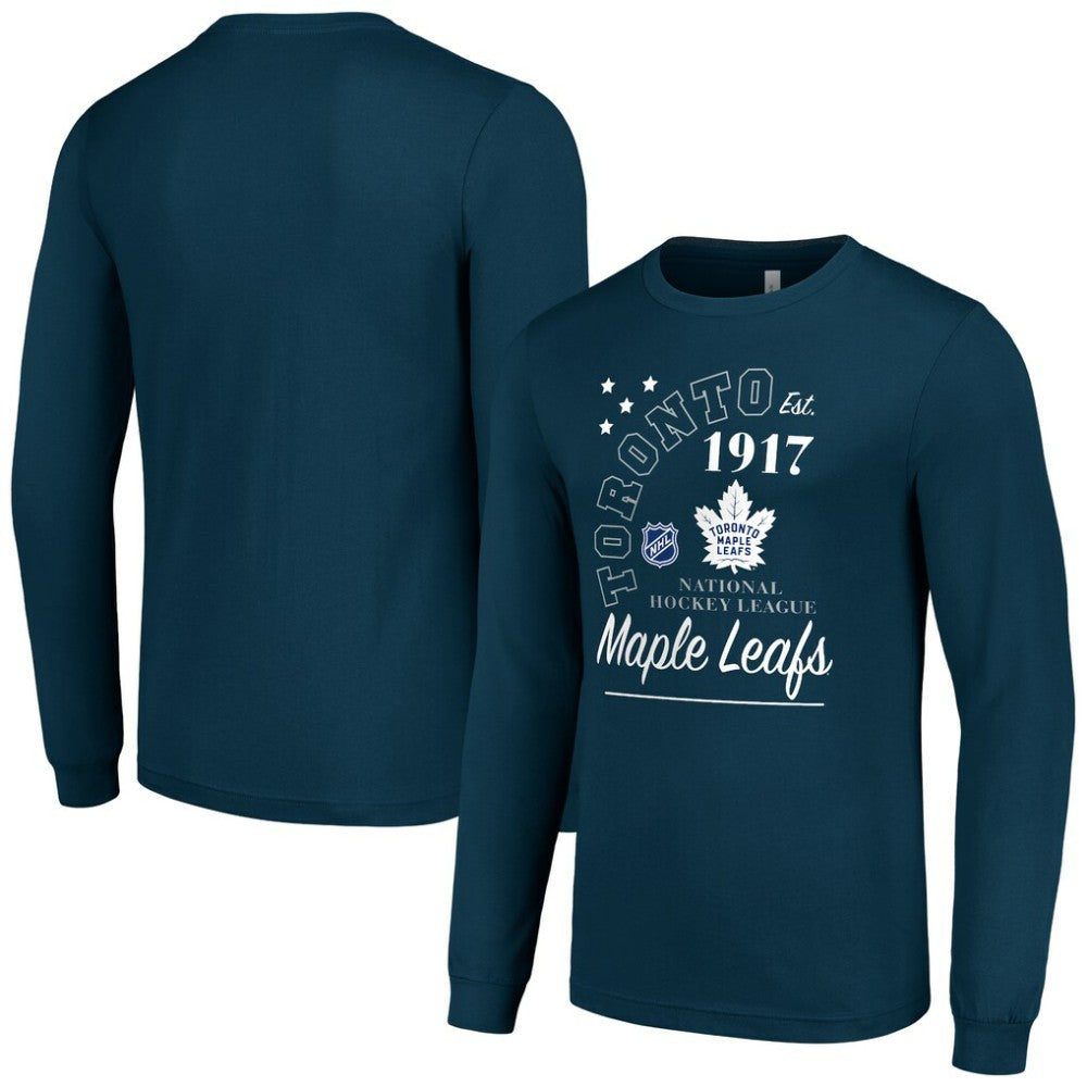 NHL Toronto Maple Leafs Starter Arch City Theme Graphic Long Sleeve T-Shirt - Navy