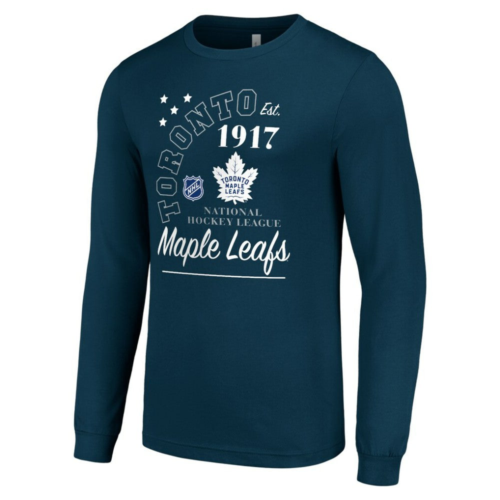 NHL Toronto Maple Leafs Starter Arch City Theme Graphic Long Sleeve T-Shirt - Navy