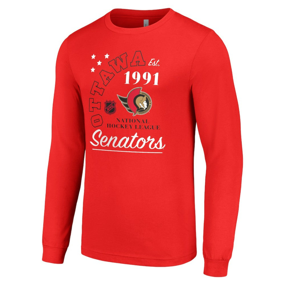 NHL Ottawa Senators Starter Arch City Theme Graphic Long Sleeve T-Shirt - Red