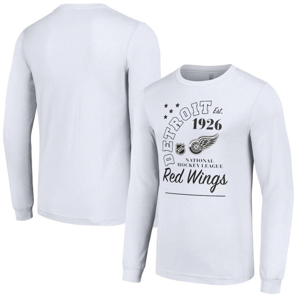 NHL Detroit Red Wings Starter Arch City Theme Graphic Long Sleeve T-Shirt - White
