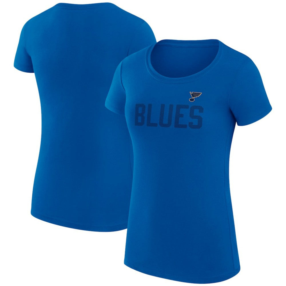 NHL St. Louis Blues G-III 4Her by Carl Banks Women's Super-Slim Fit Lightweight Dot Print Team T-Shirt - Blue