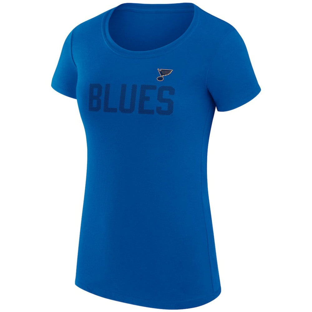 NHL St. Louis Blues G-III 4Her by Carl Banks Women's Super-Slim Fit Lightweight Dot Print Team T-Shirt - Blue