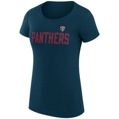 NHL Florida Panthers G-III 4Her by Carl Banks Women's Super-Slim Fit Lightweight Dot Print Team T-Shirt - Navy