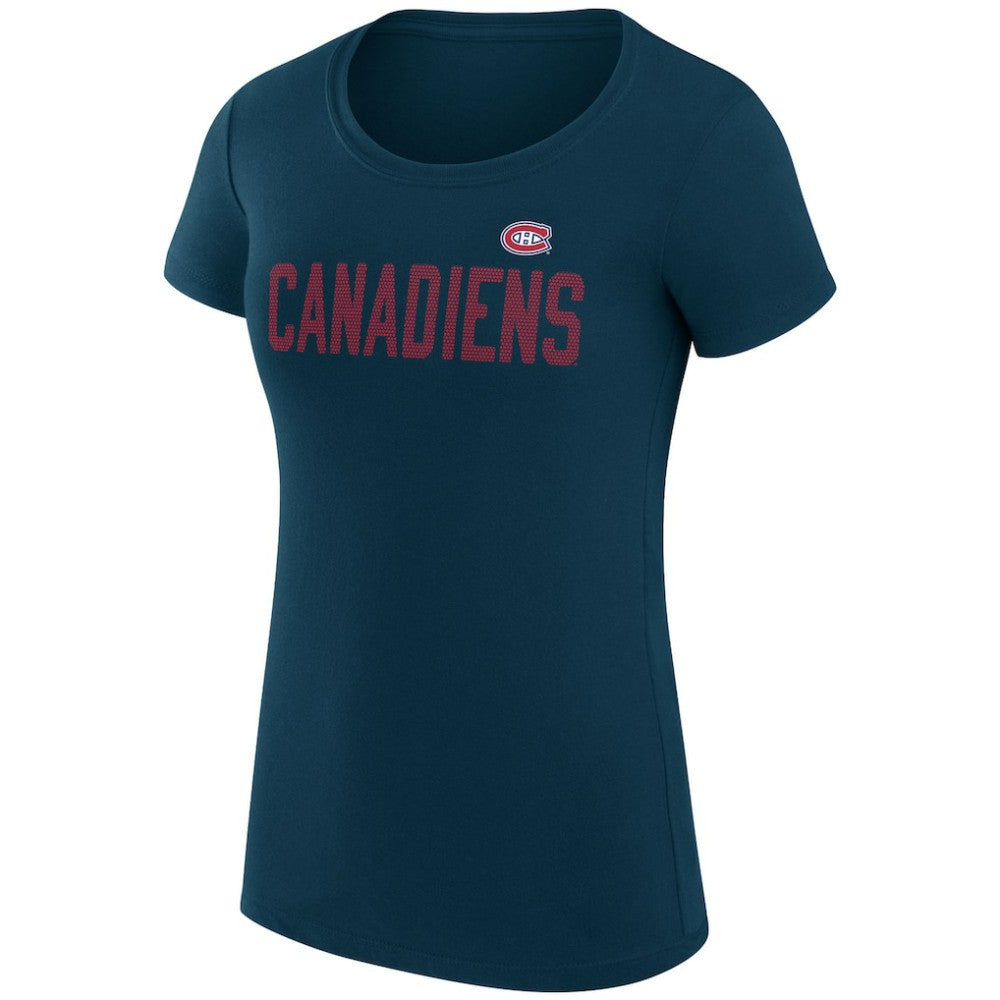 NHL Montreal Canadiens G-III 4Her by Carl Banks Women's Super-Slim Fit Lightweight Dot Print Team T-Shirt - Navy