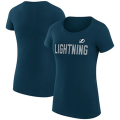 NHL Tampa Bay Lightning G-III 4Her by Carl Banks Women's Super-Slim Fit Lightweight Dot Print Team T-Shirt - Navy