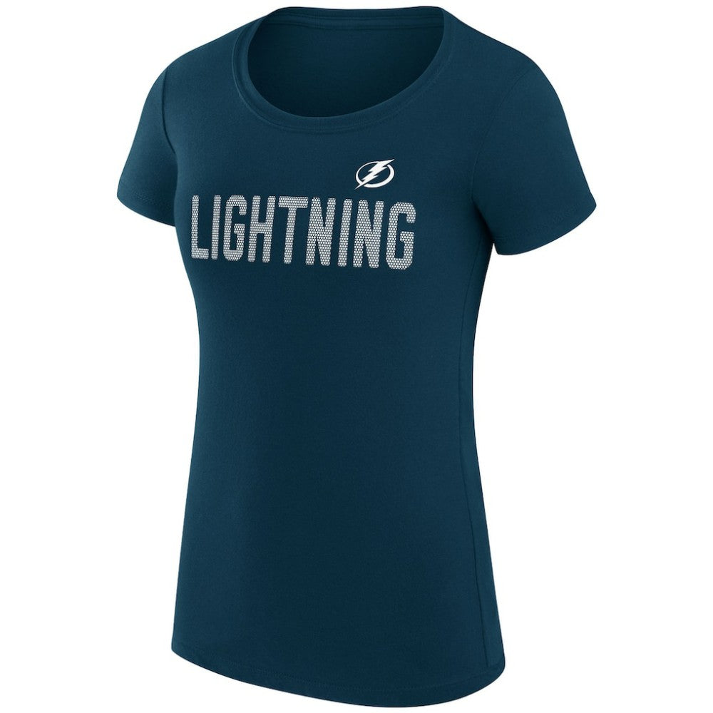 NHL Tampa Bay Lightning G-III 4Her by Carl Banks Women's Super-Slim Fit Lightweight Dot Print Team T-Shirt - Navy