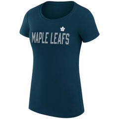 NHL Toronto Maple Leafs G-III 4Her by Carl Banks Women's Super-Slim Fit Lightweight Dot Print Team T-Shirt - Navy