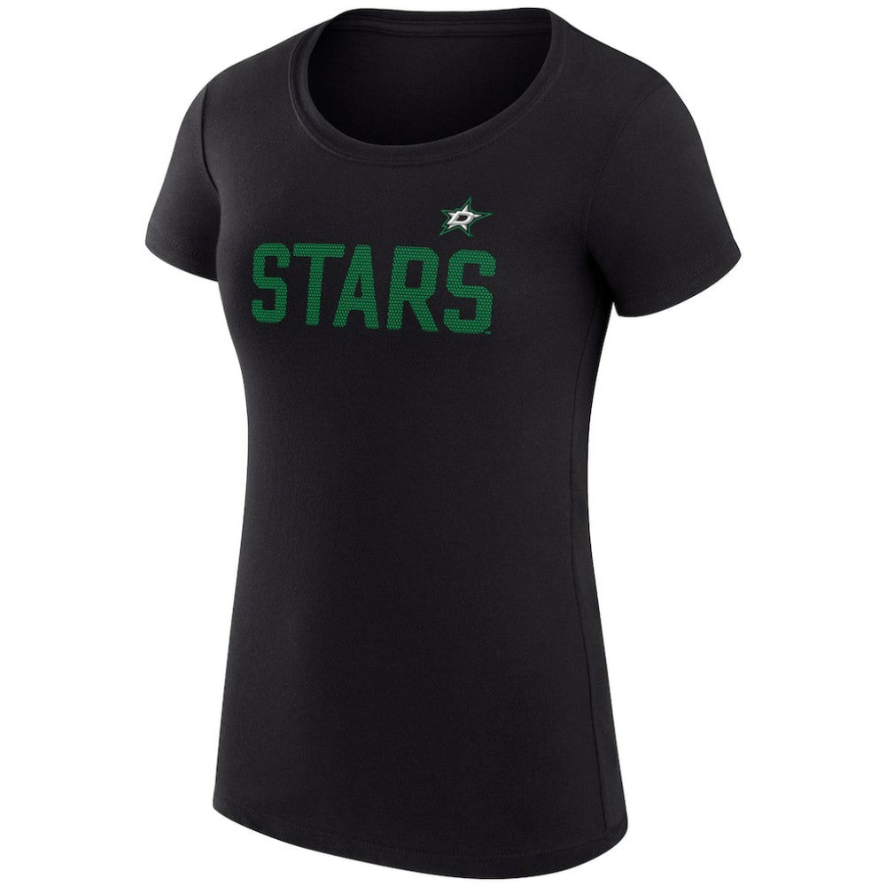 NHL Dallas Stars G-III 4Her by Carl Banks Women's Super-Slim Fit Lightweight Dot Print Team T-Shirt - Black