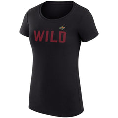 NHL Minnesota Wild G-III 4Her by Carl Banks Women's Super-Slim Fit Lightweight Dot Print Team T-Shirt - Black