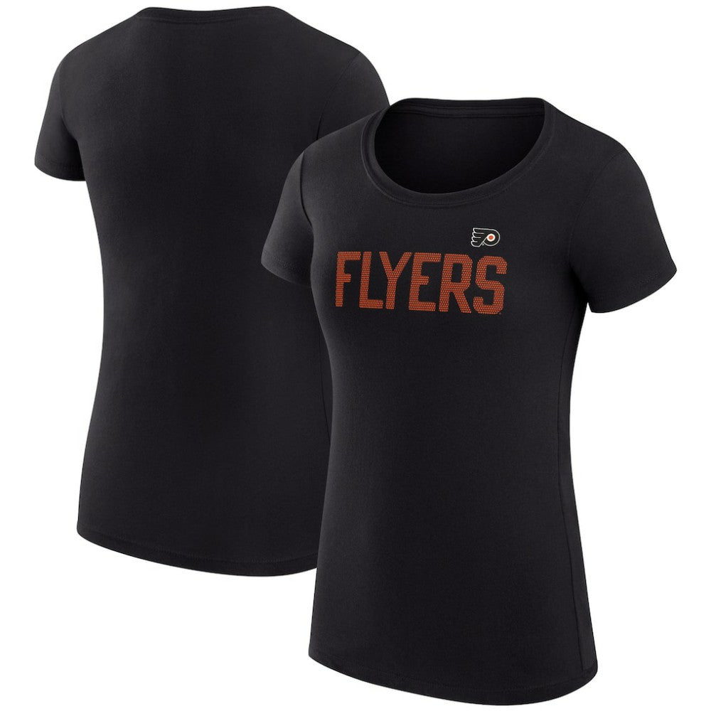 NHL Philadelphia Flyers G-III 4Her by Carl Banks Women's Super-Slim Fit Lightweight Dot Print Team T-Shirt - Black