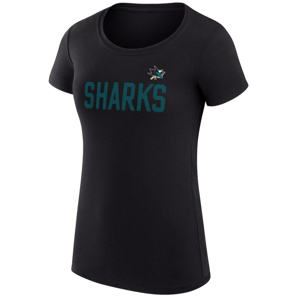 NHL San Jose Sharks G-III 4Her by Carl Banks Women's Super-Slim Fit Lightweight Dot Print Team T-Shirt - Black