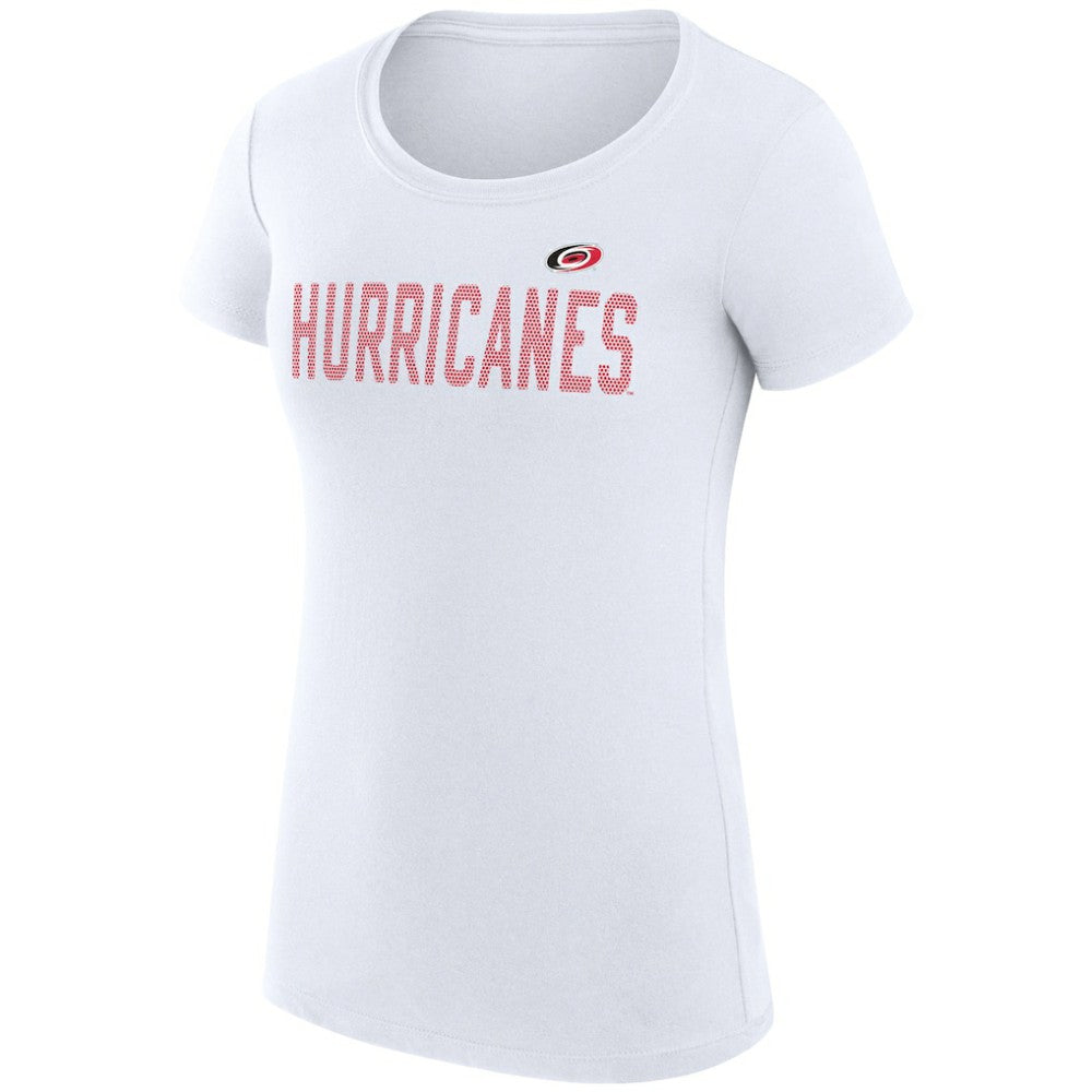 NHL Carolina Hurricanes G-III 4Her by Carl Banks Women's Super-Slim Fit Lightweight Dot Print Team T-Shirt - White