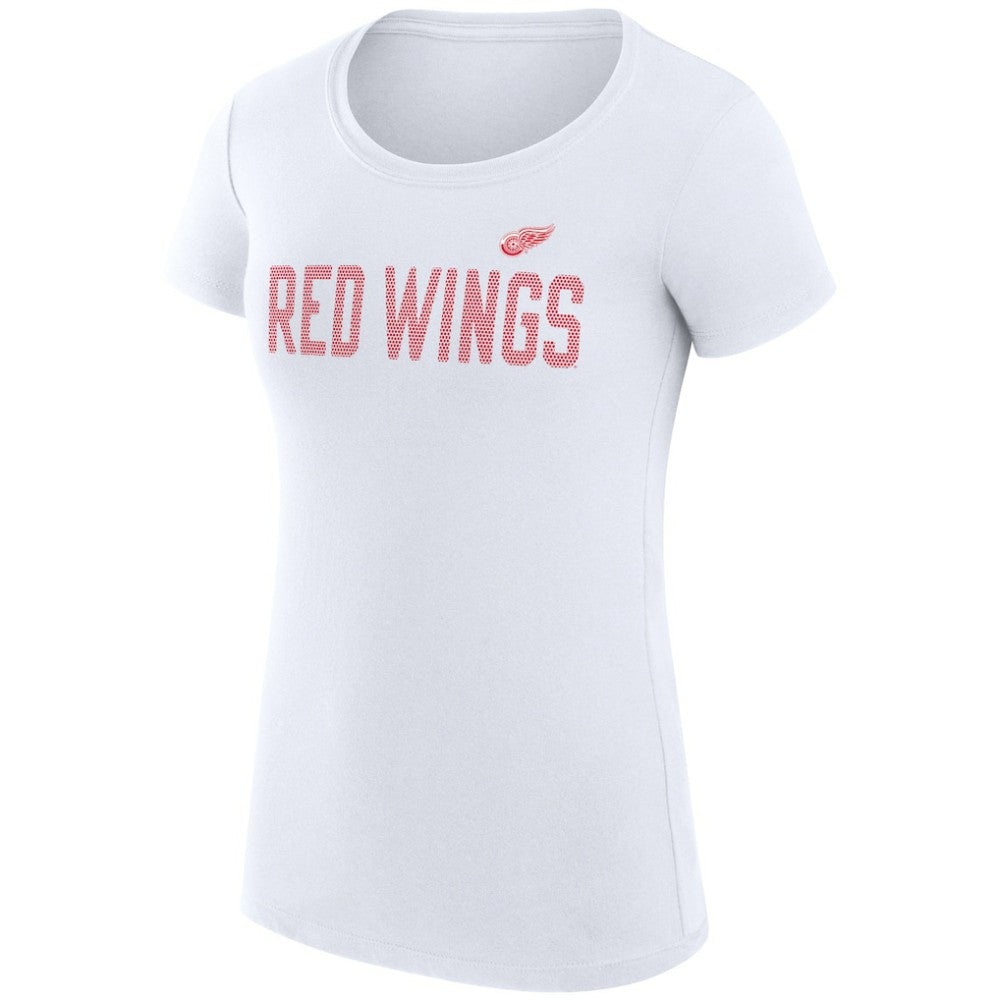 NHL Detroit Red Wings G-III 4Her by Carl Banks Women's Super-Slim Fit Lightweight Dot Print Team T-Shirt - White