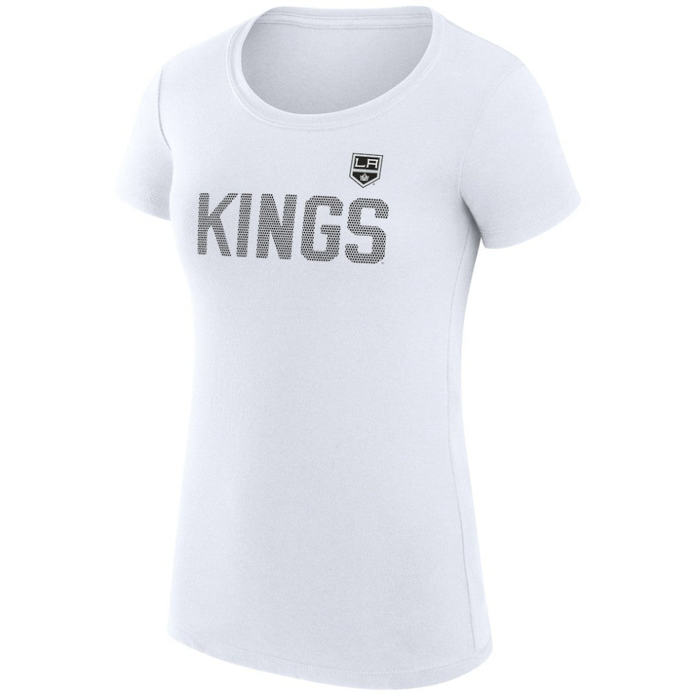 NHL Los Angeles Kings G-III 4Her by Carl Banks Women's Super-Slim Fit Lightweight Dot Print Team T-Shirt - White