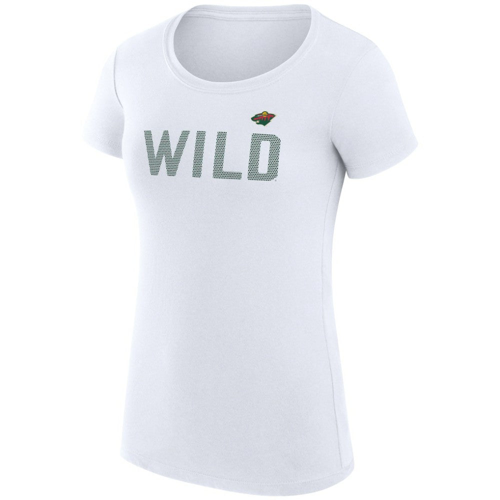 NHL Minnesota Wild G-III 4Her by Carl Banks Women's Super-Slim Fit Lightweight Dot Print Team T-Shirt - White