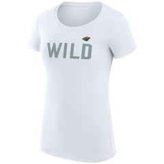 NHL Minnesota Wild G-III 4Her by Carl Banks Women's Super-Slim Fit Lightweight Dot Print Team T-Shirt - White
