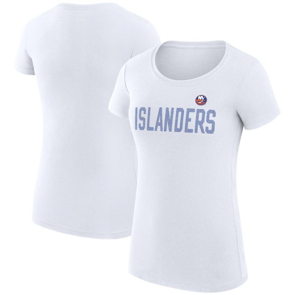 NHL New York Islanders G-III 4Her by Carl Banks Women's Super-Slim Fit Lightweight Dot Print Team T-Shirt - White