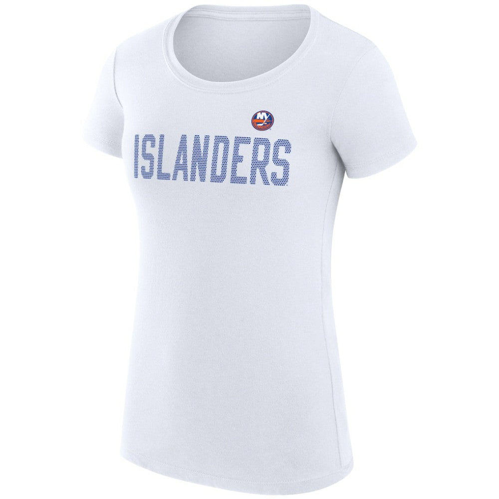 NHL New York Islanders G-III 4Her by Carl Banks Women's Super-Slim Fit Lightweight Dot Print Team T-Shirt - White
