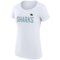 NHL San Jose Sharks G-III 4Her by Carl Banks Women's Super-Slim Fit Lightweight Dot Print Team T-Shirt - White
