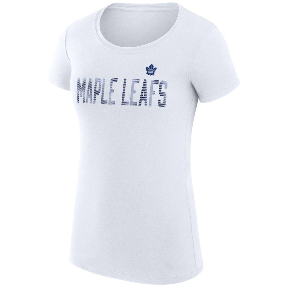 NHL Toronto Maple Leafs G-III 4Her by Carl Banks Women's Super-Slim Fit Lightweight Dot Print Team T-Shirt - White