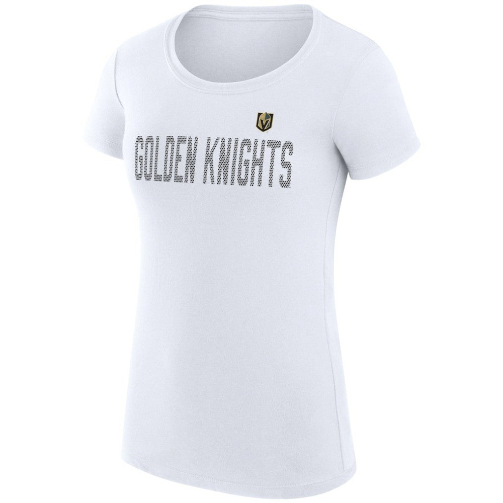 NHL Vegas Golden Knights G-III 4Her by Carl Banks Women's Super-Slim Fit Lightweight Dot Print Team T-Shirt - White