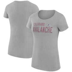 NHL Colorado Avalanche G-III 4Her by Carl Banks Women's Super-Slim Fit Lightweight Dot Print Team T-Shirt - Heather Gray