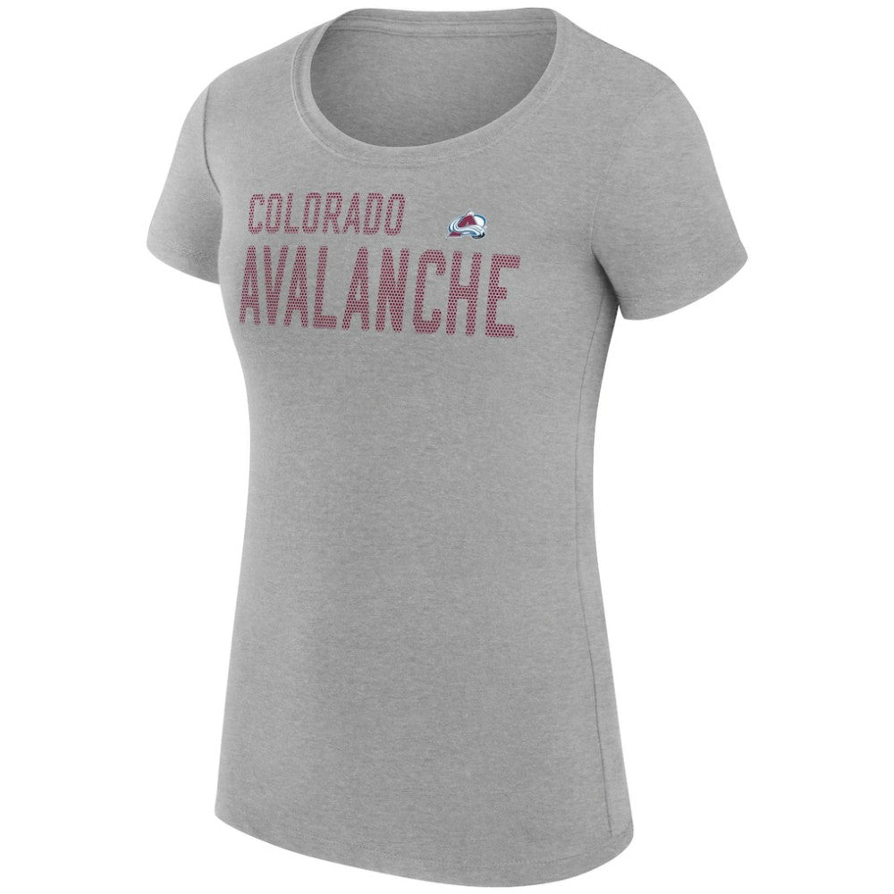NHL Colorado Avalanche G-III 4Her by Carl Banks Women's Super-Slim Fit Lightweight Dot Print Team T-Shirt - Heather Gray