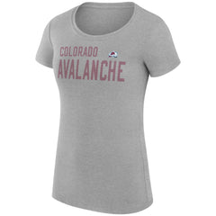 NHL Colorado Avalanche G-III 4Her by Carl Banks Women's Super-Slim Fit Lightweight Dot Print Team T-Shirt - Heather Gray