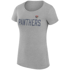 NHL Florida Panthers G-III 4Her by Carl Banks Women's Super-Slim Fit Lightweight Dot Print Team T-Shirt - Heather Gray