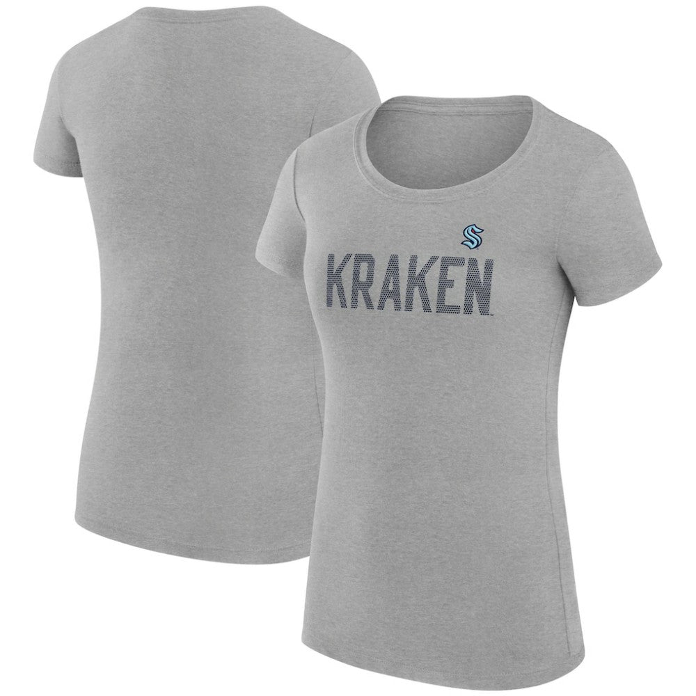NHL Seattle Kraken G-III 4Her by Carl Banks Women's Super-Slim Fit Lightweight Dot Print Team T-Shirt - Heather Gray