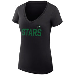 NHL Dallas Stars G-III 4Her by Carl Banks Women's Super-Slim Fit Lightweight Dot Print Team V-Neck T-Shirt - Black