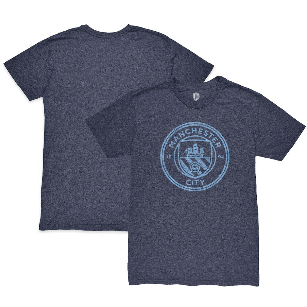 Manchester City Color Crest Twisted Tri-Blend T-Shirt Heather Navy sale