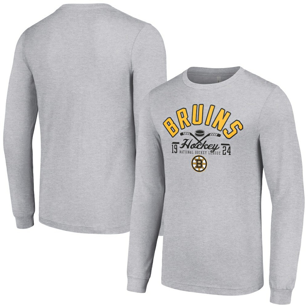 NHL Boston Bruins Starter Puck Long Sleeve T-Shirt - Heather Gray
