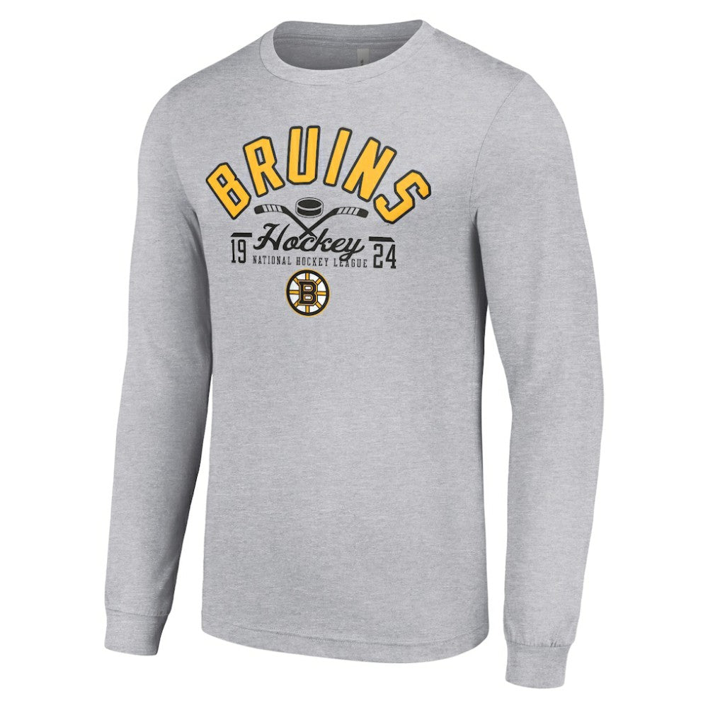 NHL Boston Bruins Starter Puck Long Sleeve T-Shirt - Heather Gray