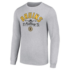 NHL Boston Bruins Starter Puck Long Sleeve T-Shirt - Heather Gray