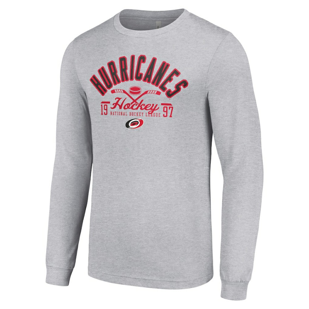 NHL Carolina Hurricanes Starter Puck Long Sleeve T-Shirt - Heather Gray