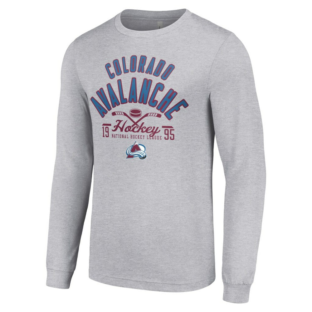 NHL Colorado Avalanche Starter Puck Long Sleeve T-Shirt - Heather Gray