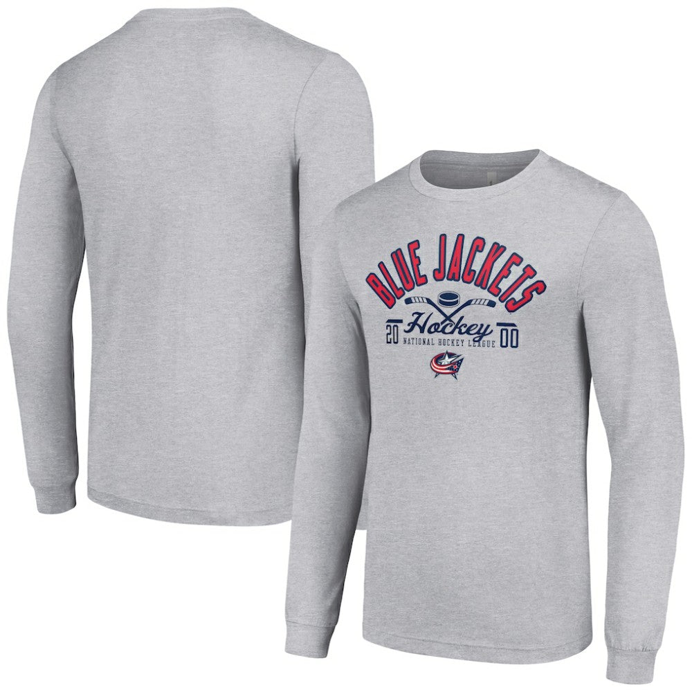 NHL Columbus Blue Jackets Starter Puck Long Sleeve T-Shirt - Heather Gray