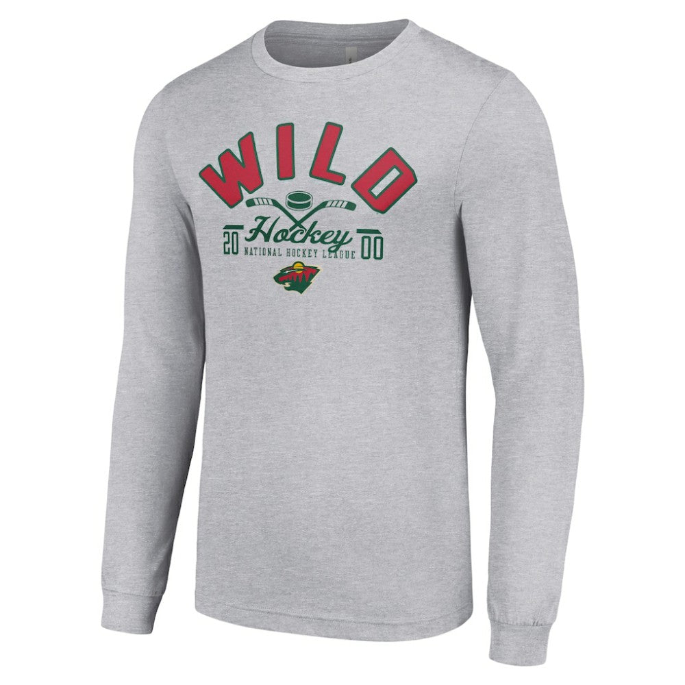 NHL Minnesota Wild Starter Puck Long Sleeve T-Shirt - Heather Gray