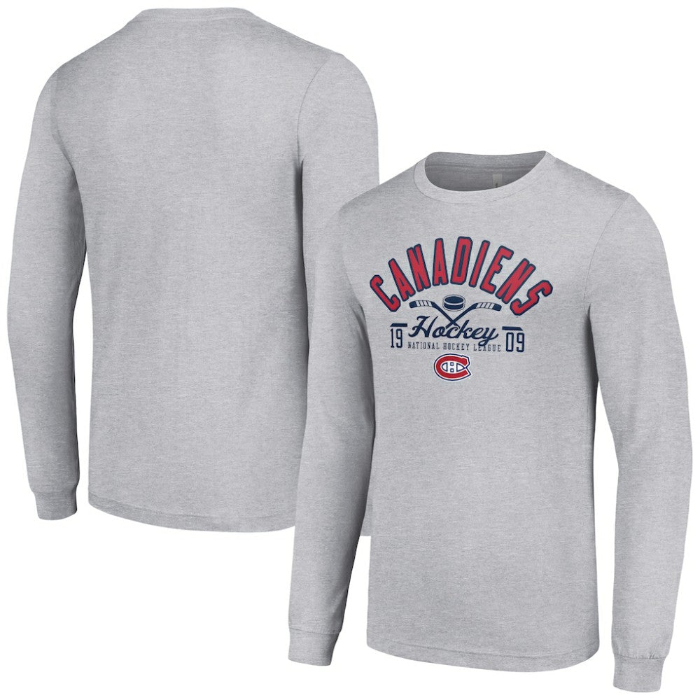 NHL Montreal Canadiens Starter Puck Long Sleeve T-Shirt - Heather Gray