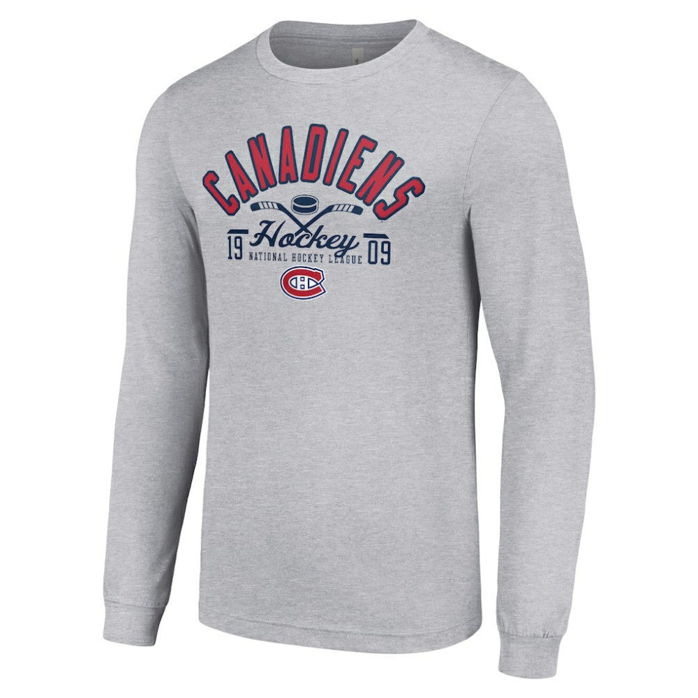 NHL Montreal Canadiens Starter Puck Long Sleeve T-Shirt - Heather Gray